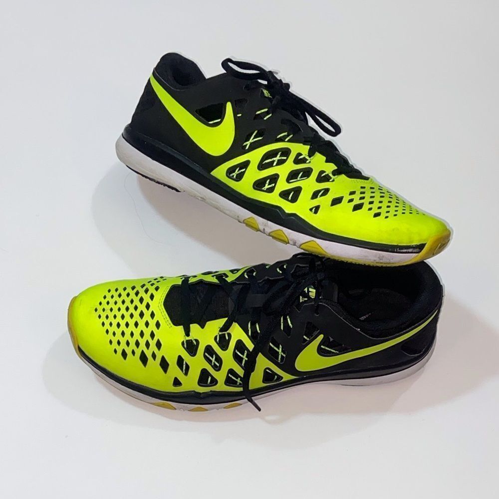 Nike Men’s Train Speed 4 Vol Running 843937-700 Black & Yellow Neon Shoes Sz 12